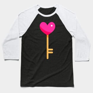 Heart Key Baseball T-Shirt